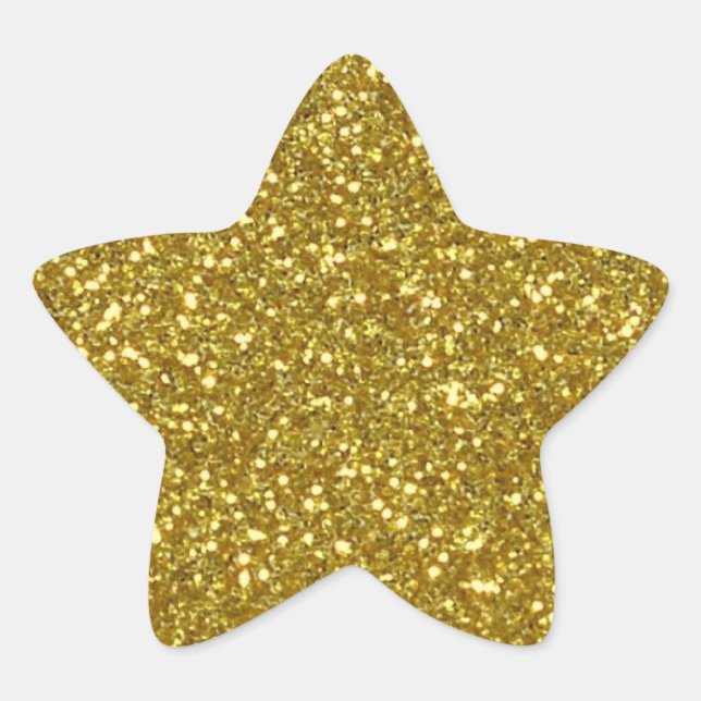 Gold Star in Gold Glitter Texture Star Sticker (Front)