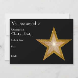 Gold Star invitation front text black