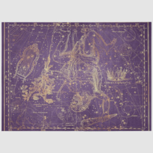 Gold Star Map Series Design 9 Tissue Paper