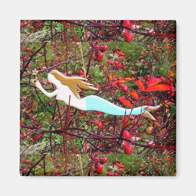 gold star mermaid magnet (Front)