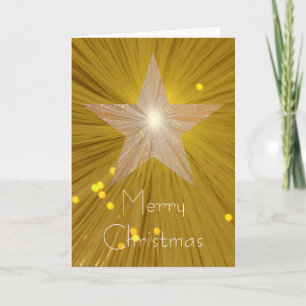 Gold Star 'Merry Christmas' vertical card