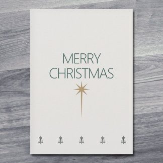 Gold Star Minimalist Christmas Card