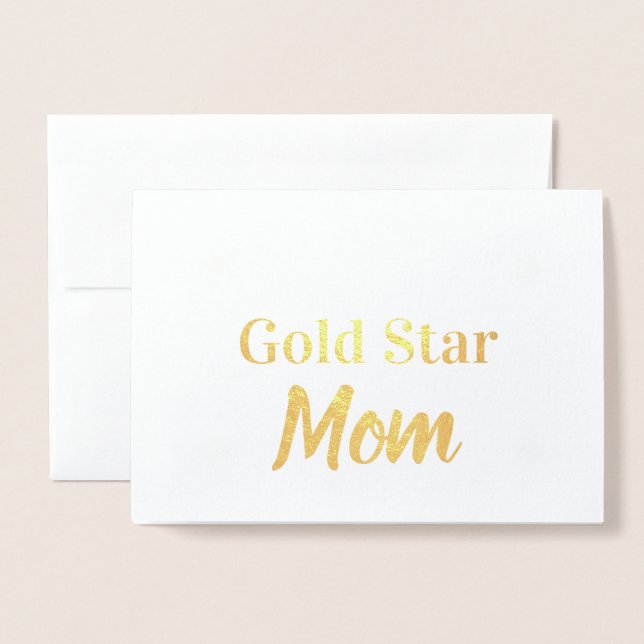 Gold Star Mum Happy Mother's Day Gold Foil Card (Front With Envelope)