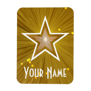 "Gold" Star 'Name' flexible magnet