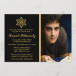 Gold Star of David Bar Mitzvah Picture Invitation<br><div class="desc">The perfect invite for your Bar Mitzvah. Gold Star of David.</div>