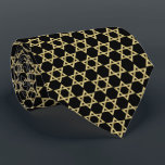 Gold Star Of David Black Tie<br><div class="desc">Judaica Collection</div>