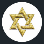 Gold Star of David Classic Round Sticker<br><div class="desc">Bar Mitzvah and Bat Mitzvah invitation sets designed by Umua. Printed and shipped by Zazzle or its partners.</div>