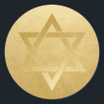 Gold Star of David Elegant Circle Classic Round Sticker<br><div class="desc">Elegant modern classic faux gold foil Star of David blank stickers you can personalise with any text or photo you add yourself. These stylish bar mitzvah favour tag stickers give a classy look as envelope seals, or on DIY bar and bat mitzvah party decor projects. • • • Click CUSTOMIZE FURTHER to...</div>