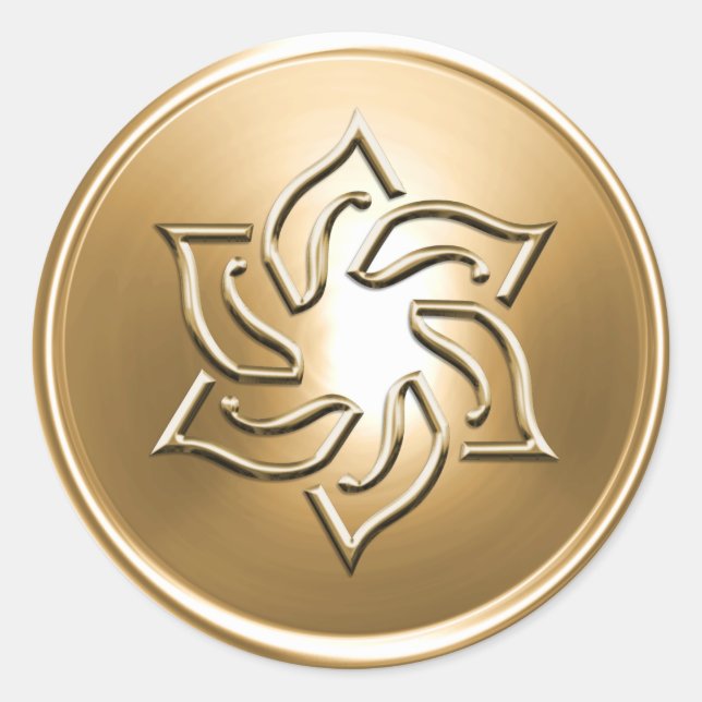 Gold Star of David Envelope Seal (Front)