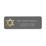 GOLD STAR OF DAVID modern plain simple grey<br><div class="desc">*** NOTE - THE SHINY GOLD FOIL EFFECT IS A PRINTED PICTURE Setup as a template it is easy to customise with your own text - make it yours! - - - - - - - - - - - - - - - - - - - - - -...</div>