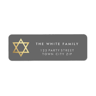 GOLD STAR OF DAVID modern plain simple grey