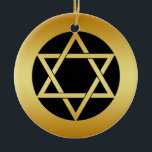 GOLD STAR OF DAVID ORNAMENT<br><div class="desc">Gold Star of David ornament.</div>