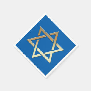 Gold Star of David Paper Napkins
