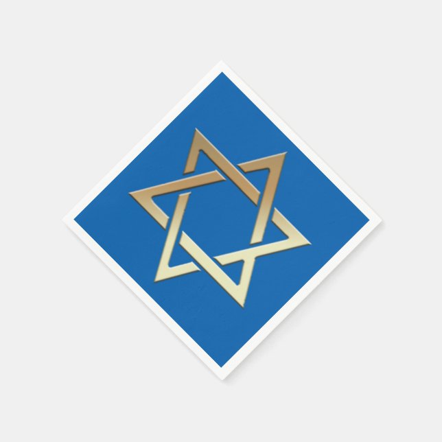 Gold Star of David Paper Napkins (Corner)