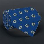 Gold Star Of David Universe Navy Blue Tie<br><div class="desc">Judaica Collection</div>