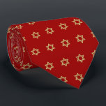 Gold Star Of David Universe Red Tie<br><div class="desc">Judaica Collection</div>