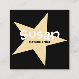 Gold Star on Black Square Business Card