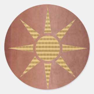 Gold Star on Exotic Copper Classic Round Sticker