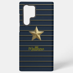 Gold Star on Navy Blue Samsung cases