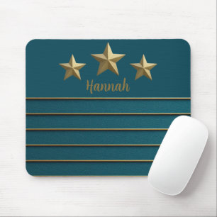 Gold Star on Teal Mouse Mat