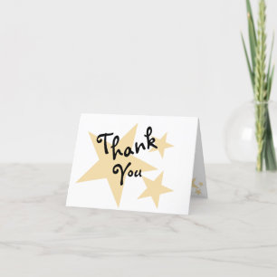Gold Star on White Thank You Card
