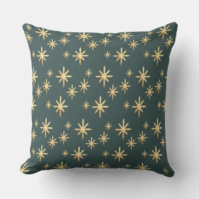 Gold Star Pattern Throw Pillow (Front)