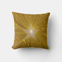 Gold Star printed throw pillow square