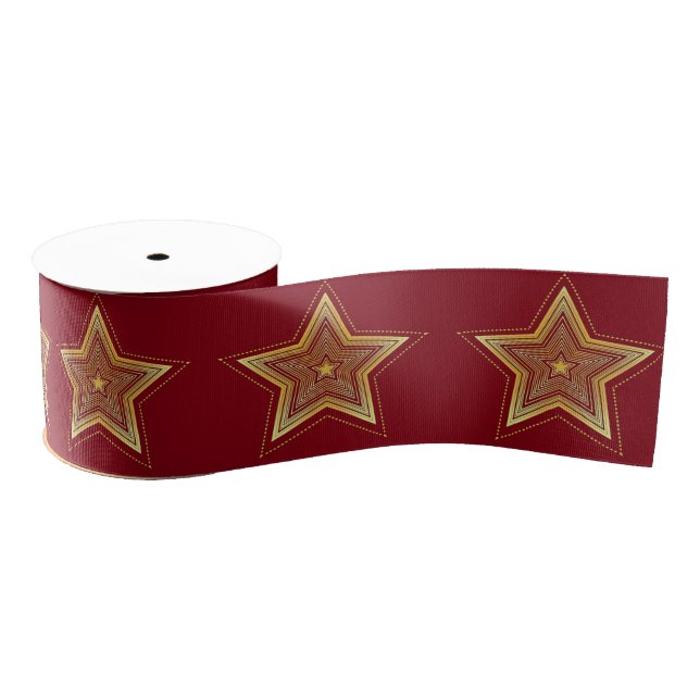 Gold Star Ribbon Grosgrain Ribbon (Spool)
