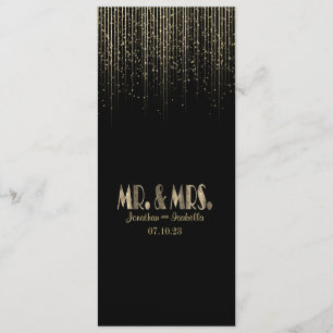 Gold Star Shower Wedding Program Programme