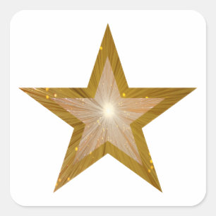 Gold Star square sticker white