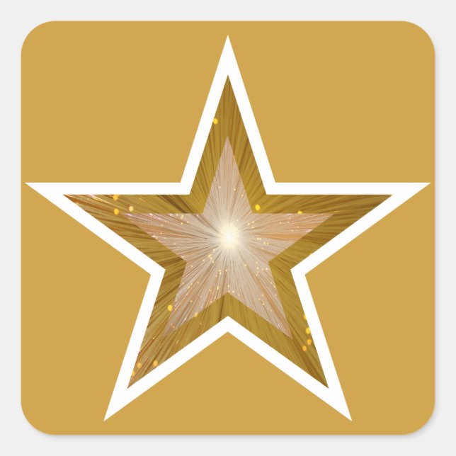 "Gold" Star square sticker yellow (Front)