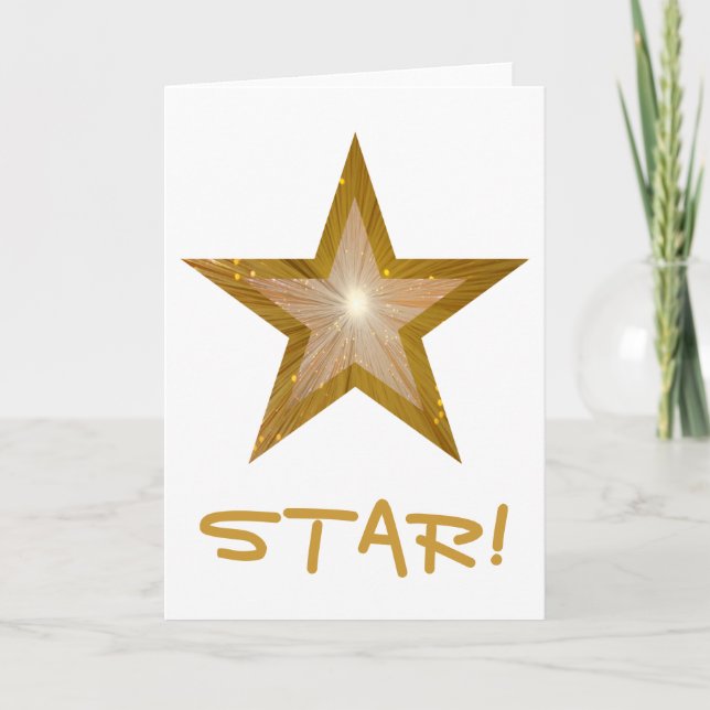 Gold Star 'STAR!' card white vertical (Front)