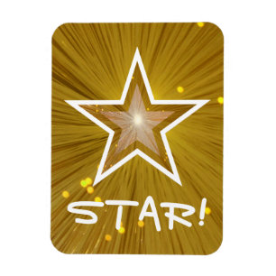 "Gold" Star 'STAR!' flexible magnet