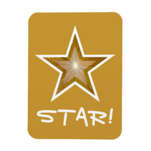"Gold" Star 'STAR!' flexible magnet gold