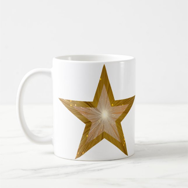 Gold Star 'STAR!' mug white (Left)