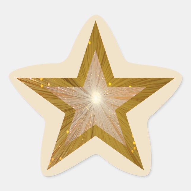 "Gold" Star star-shape sticker cream (Front)