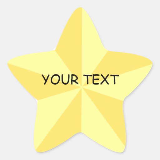 Gold Star Star Shape Sticker Template Zazzle