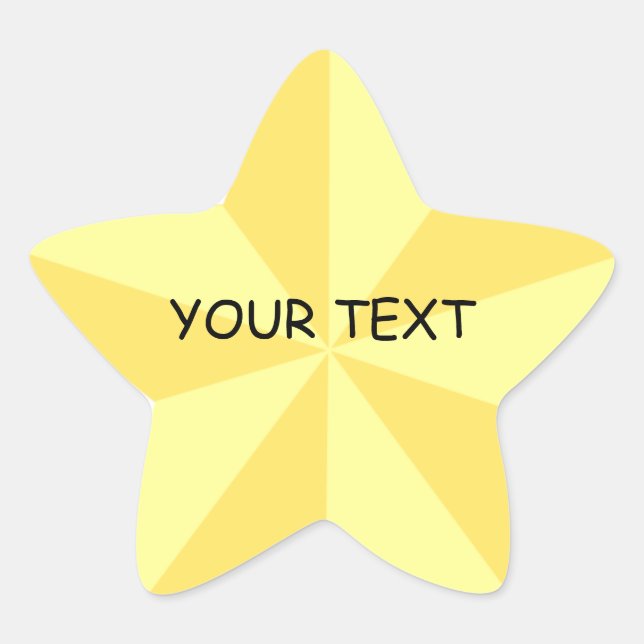 Gold Star Star Shape Sticker Template (Front)