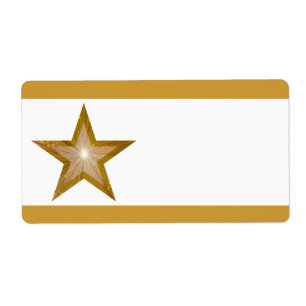"Gold" Star stripe label large white plain