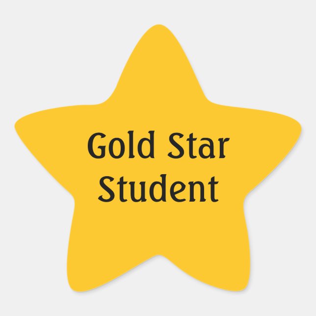 Gold Star Student Sticker Reward | Teacher  (Front)