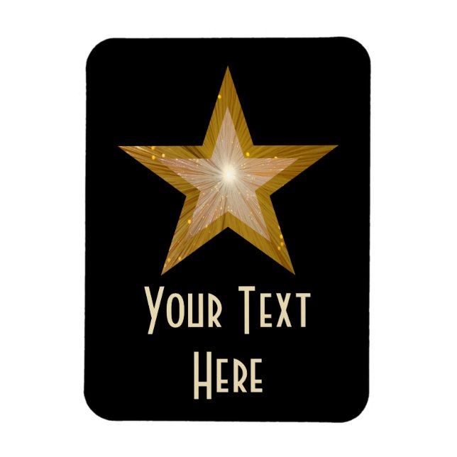 "Gold" Star 'Text' flexible magnet vertical black (Vertical)