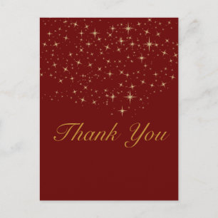 Gold star thank you postcard