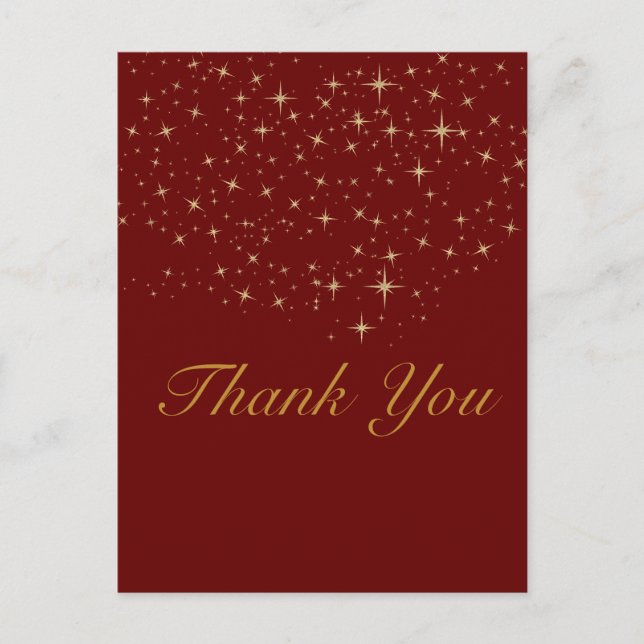 Gold star thank you postcard (Front)