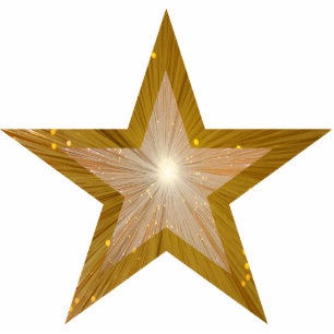 Gold Star 'two tone' Christmas ornament Photo Sculpture Decoration