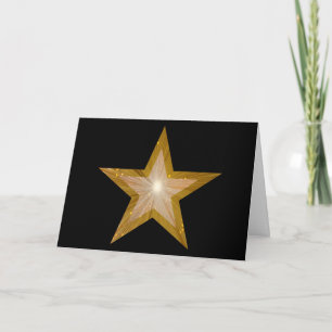 Gold Star two tone 'Merry Christmas' card black