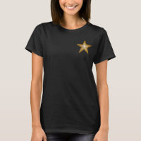 "Gold" Star 'two tone' t -shirt black