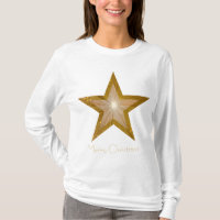 Gold Star 'two tone' text  long sleeve t -shirt