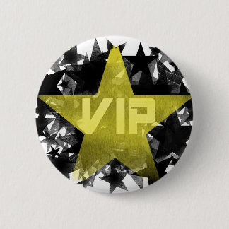 Gold Star VIP 6 Cm Round Badge