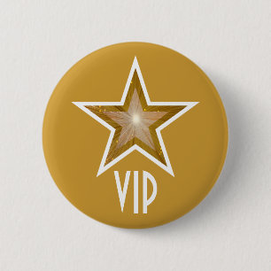 "Gold" Star 'VIP' button gold