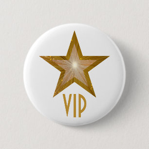"Gold" Star 'VIP' button white